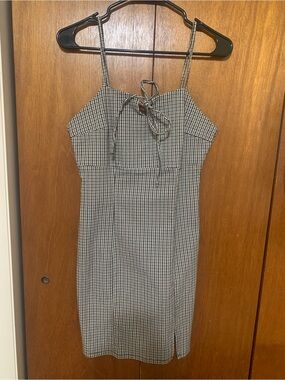Plaid Black, White, and Yellow Dress French Kiss